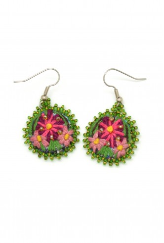 Embroidery Floral Earrings Embroidery Floral Earrings